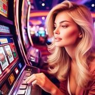 Girl Playing in Vegas Casino
